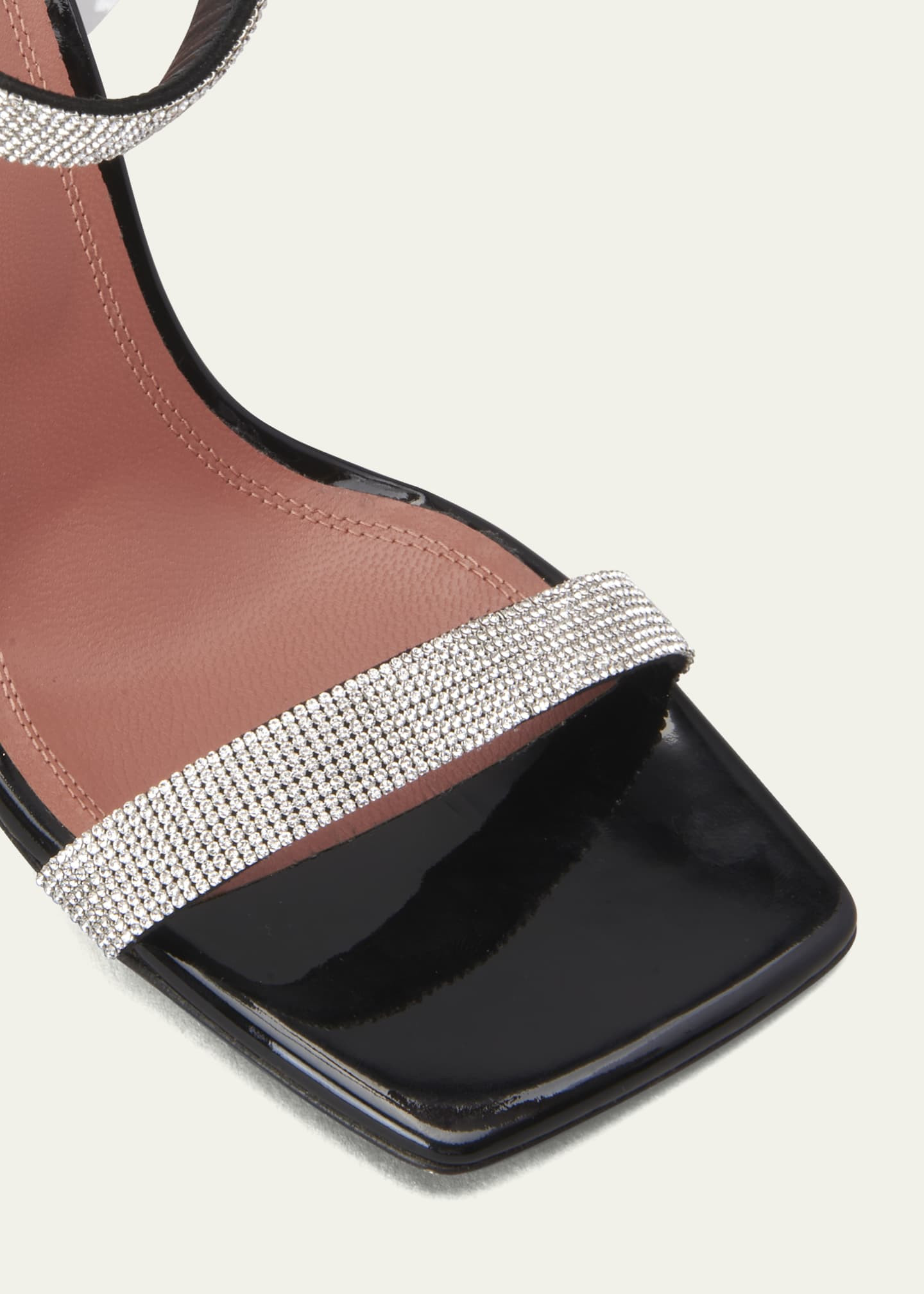 Amina Muaddi Rih Leather Crystal-Cuff Sandals | Bergdorf Goodman
