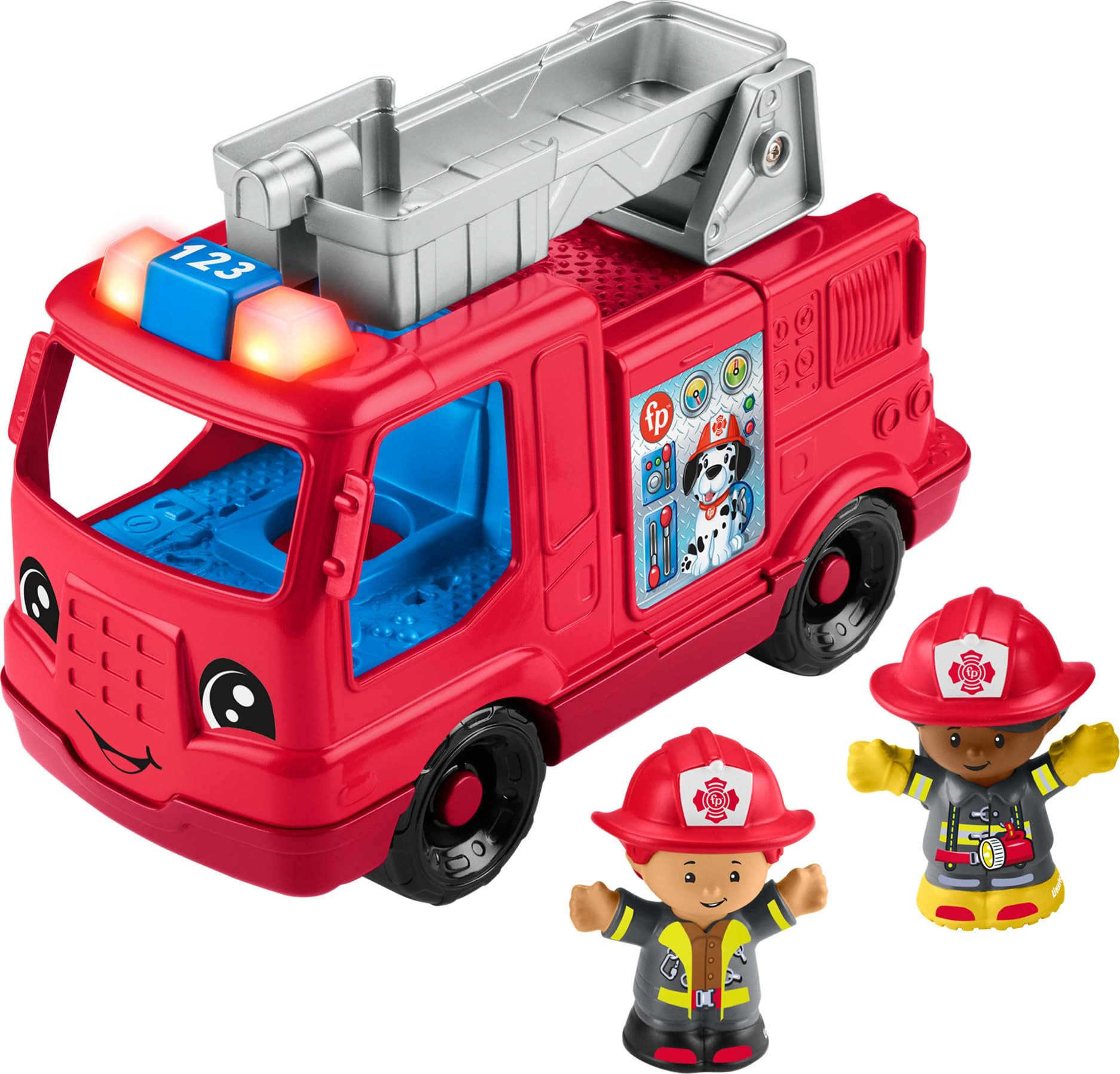 Fisher-Price Little People Toddler Toy Fire Truck Musical Push-Along Vehicle with 2 Figures for P... | Amazon (US)