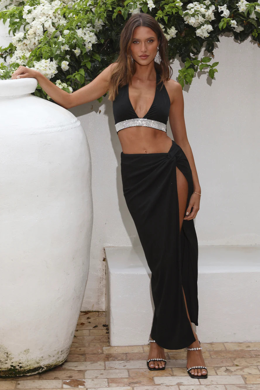 Showstopper Vibes Maxi Skirt Black | Hello Molly (AU)