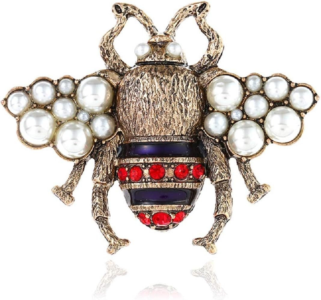 Brooch Pins for Women,YIAIBEE Crystal Rhinestones Honey Bee Brooches and Pins | Amazon (US)