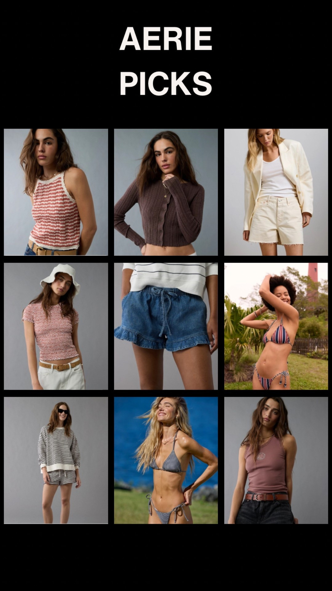 idk what kind of sale aerie is having right now but adding some of these picks to cart for spring because it’s KNOCKING ON THE DOOR!!!! 