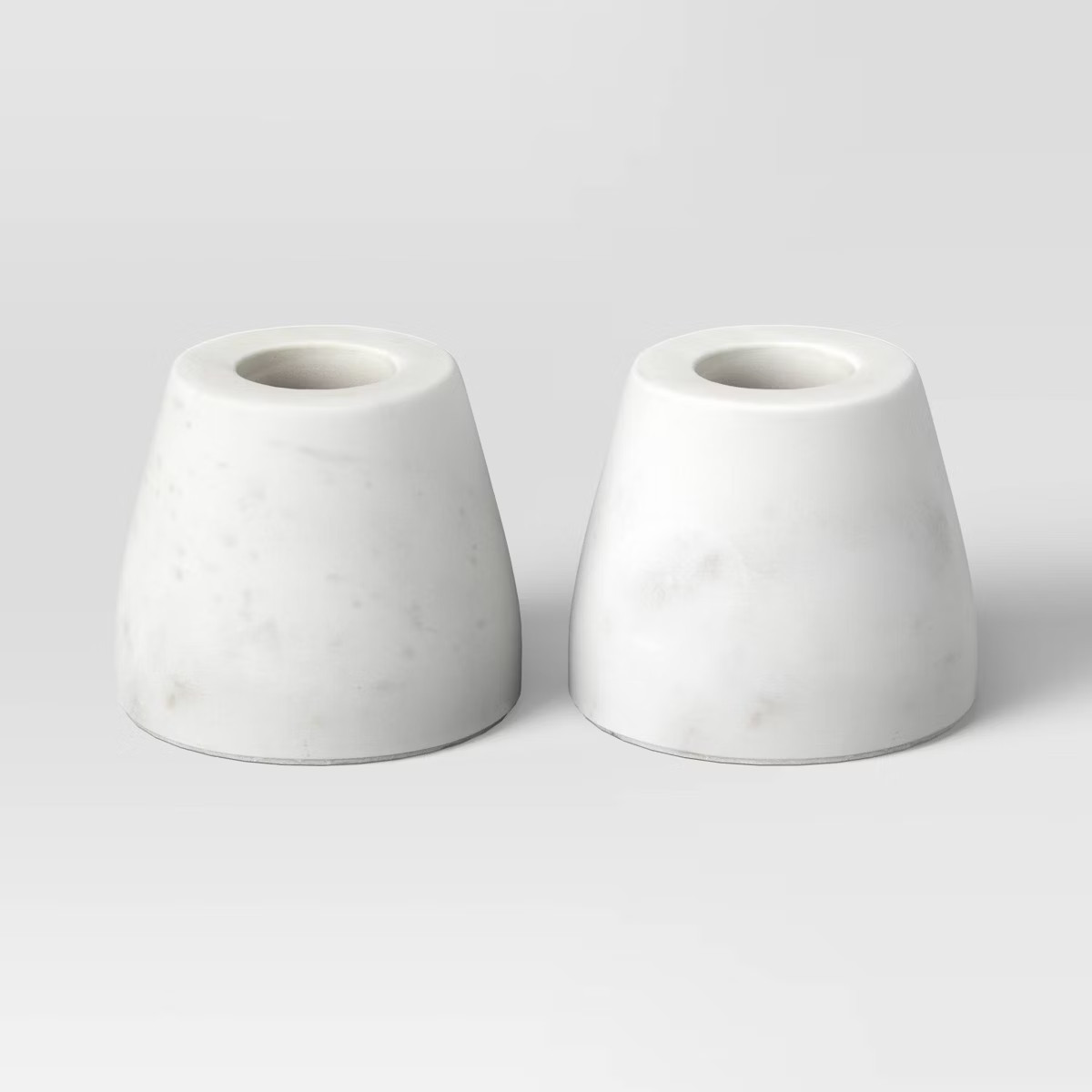 Set of 2 Marble Taper Holders White - Threshold™ | Target
