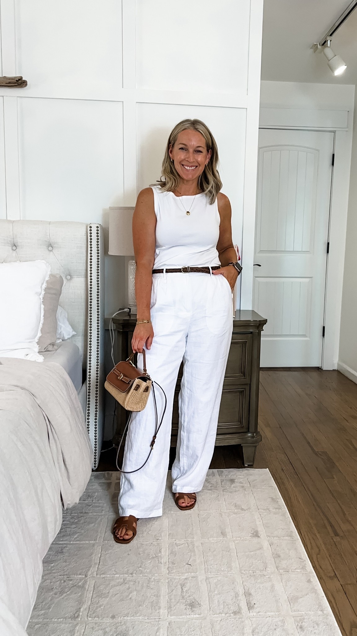 Such a simple look!! Love these soft pants and the tanks are so good!! Medium tank top and 9 bottoms. Medium pjs too. 

#LTKootd #LTKgrwm #LTKMidsize

#LTKOver40 #LTKMidsize #LTKPetite