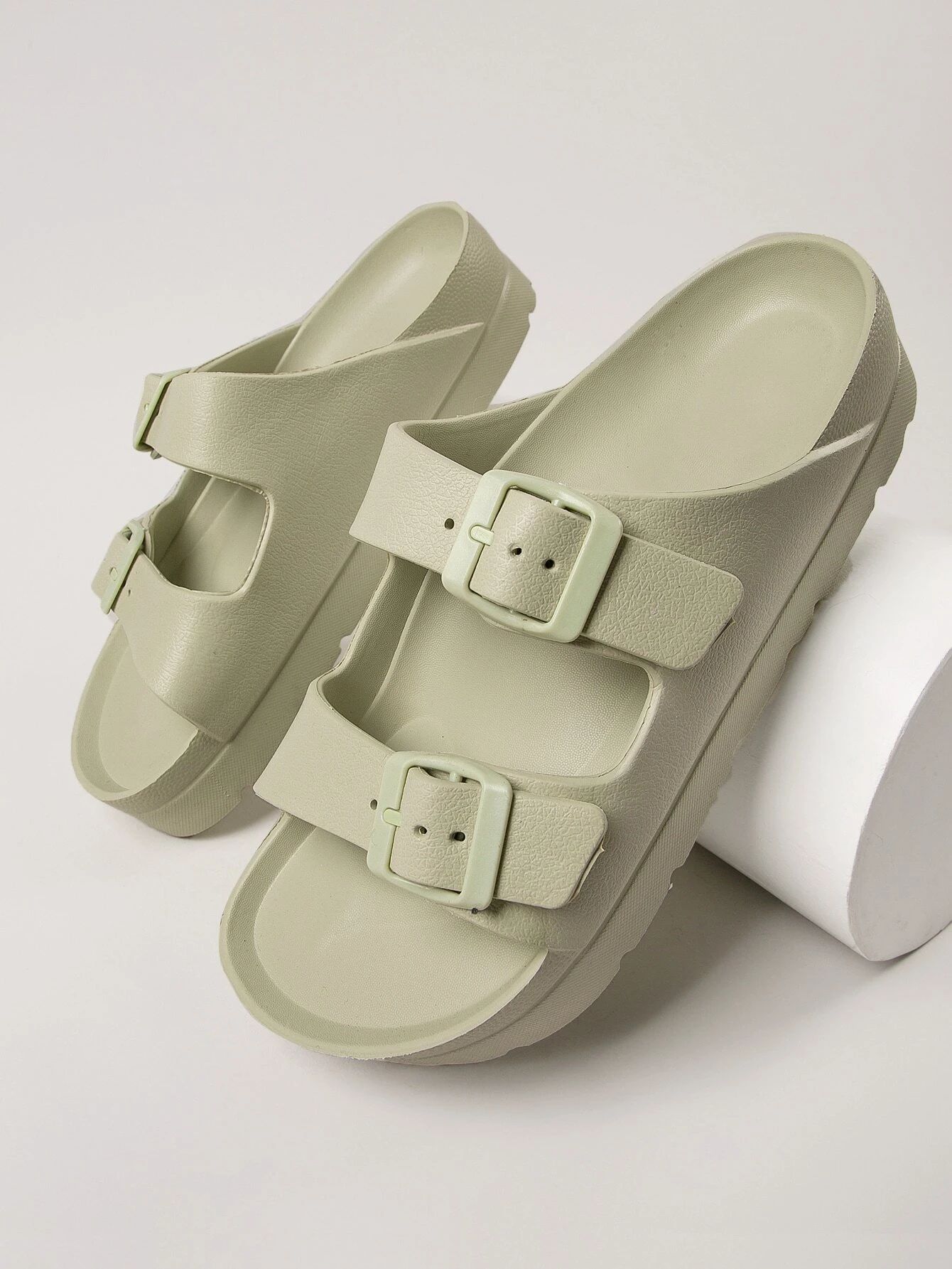 Double Buck Lug Sole Platform Sandals | SHEIN