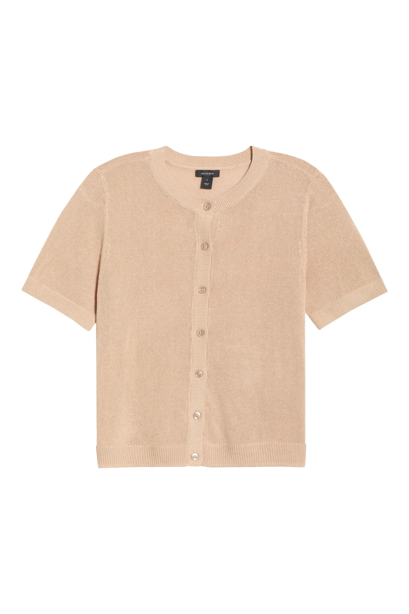 Short Sleeve Button-Up Sweater (Women) | Nordstrom | Nordstrom