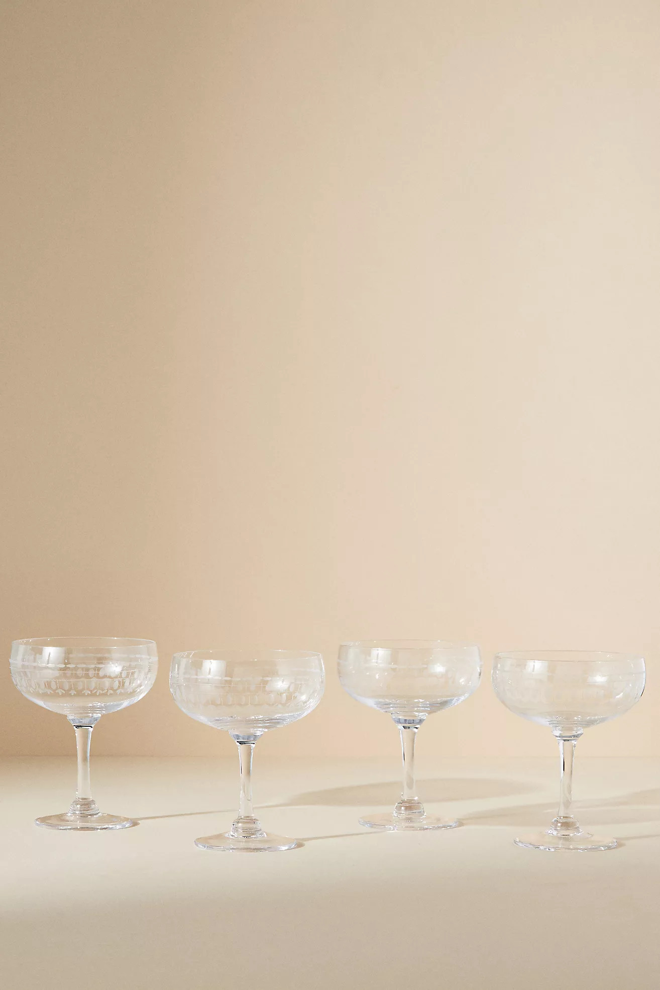 The Vintage List Crystal Coupe Glasses, Set of 4 | Anthropologie (US)