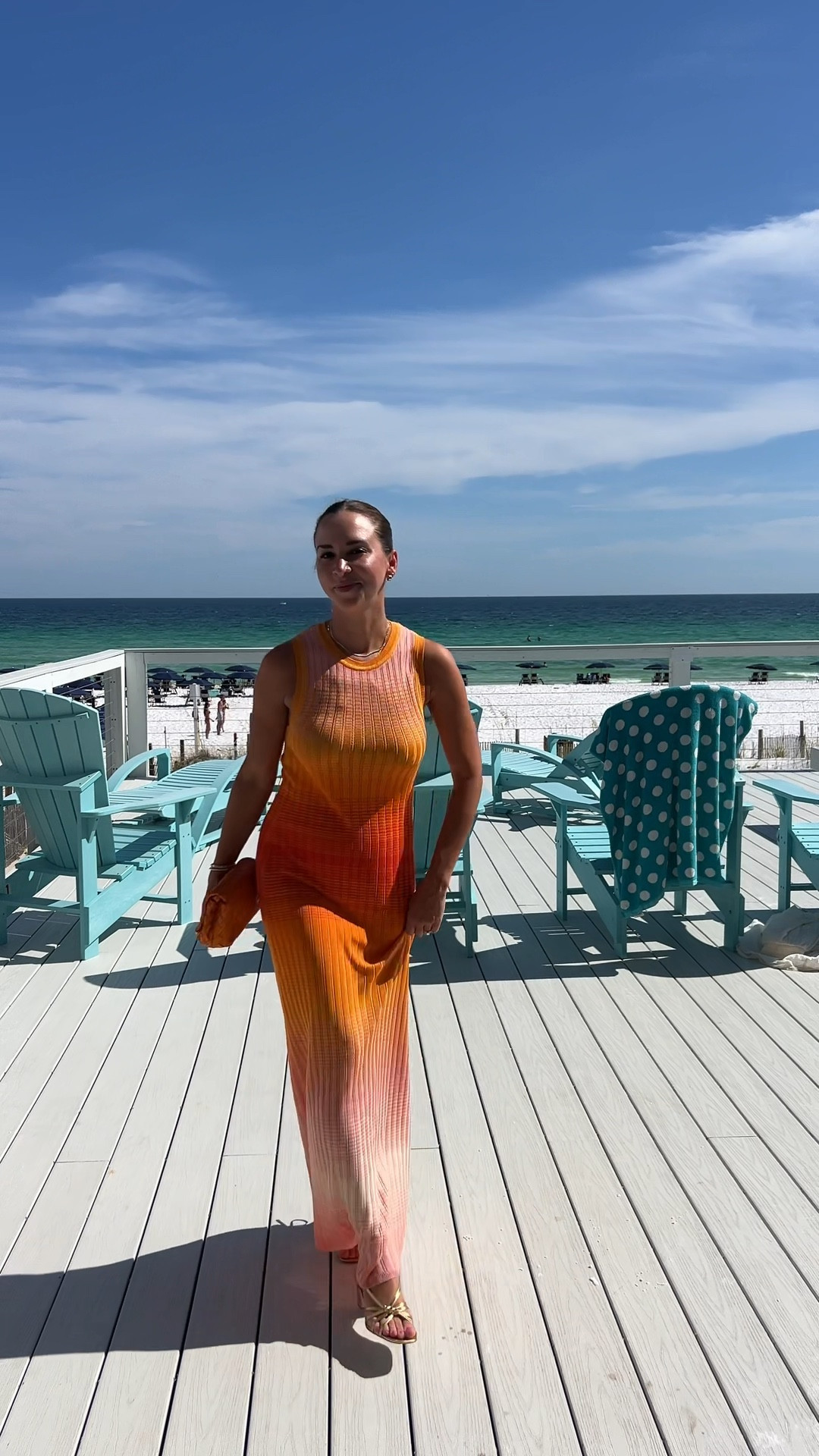 Maxi dress. Orange maxi dress. Red maxi dress. Beach vacation. Vacation. Travel. Knit dress. Knit maxi. Sandals. Gold sandals. Loafer Randall. Maje.

#LTKStyleTip #LTKTravel #LTKSeasonal