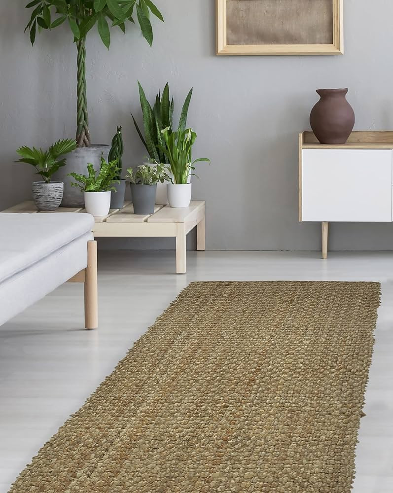 Natural Hand-Woven Jute Rug. Hardwearing Durable Jute Rug. 60x180cm Runner Rug. Modern Style Rugs... | Amazon (UK)