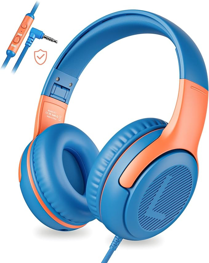 Kids Headphones Wired Toddler Headphones with Microphone, Over-Ear Headphones, 85/94dB Volume-Lim... | Amazon (US)