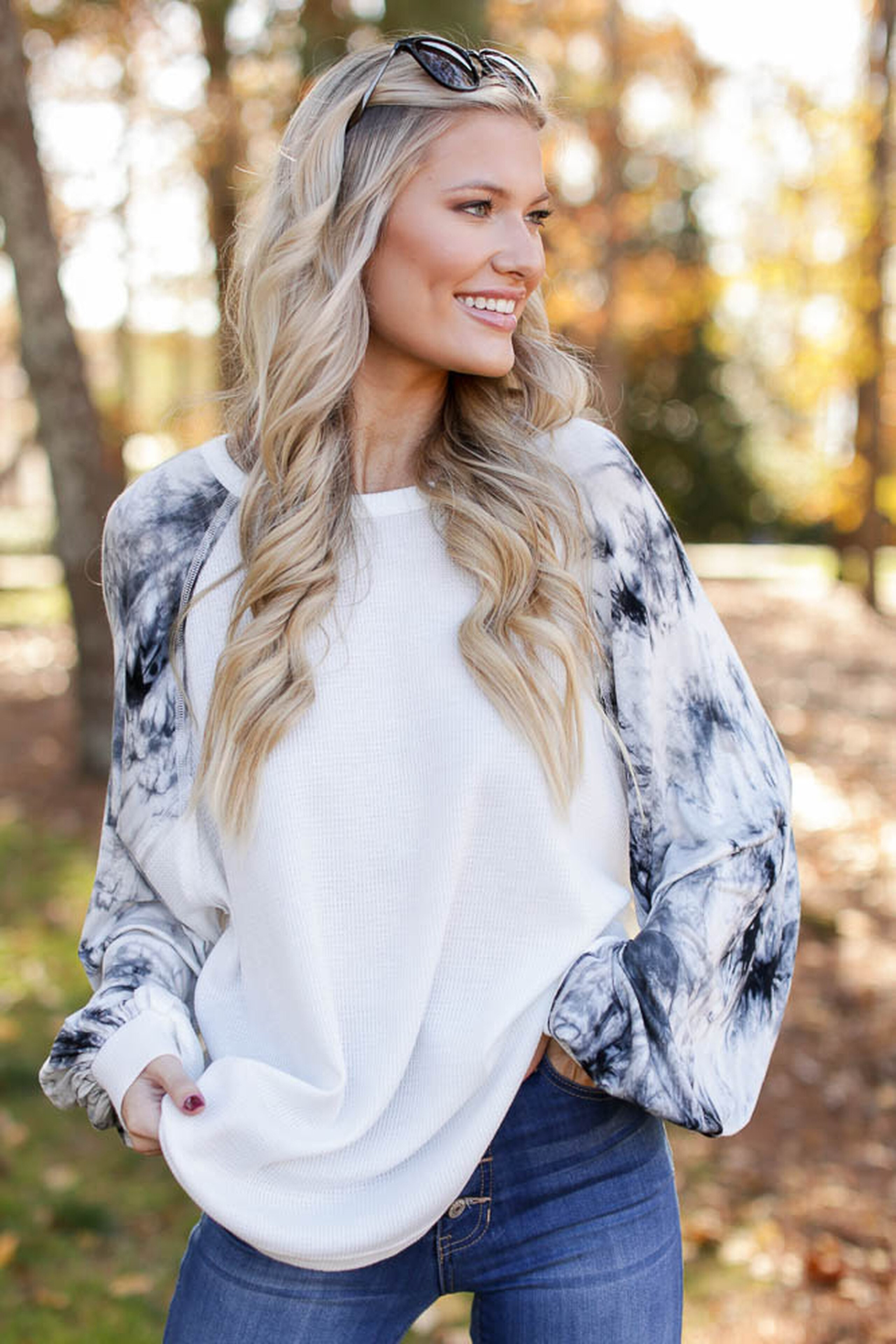 Eden Oversized Tie-Dye Waffle Knit Top | Dress Up