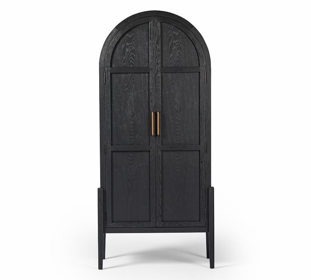 Scout Panel Display Cabinet, Drifted Matte Black | Pottery Barn (US)