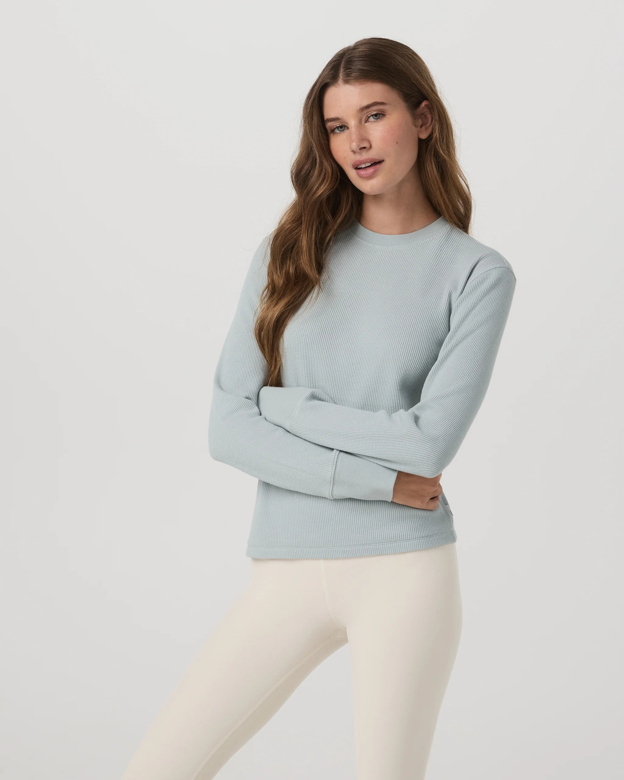 Long Sleeve Waffle Top | Women's Olive Knit Tee | Vuori | Vuori Clothing (US & Canada)
