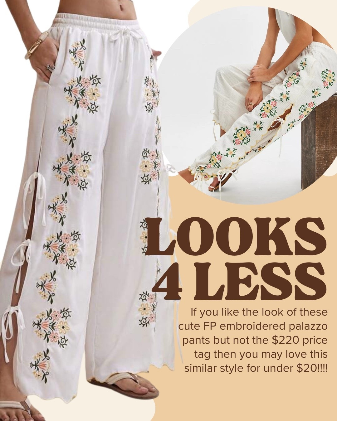 If you like the look of these cute FP embroidered palazzo pants but not the $220 price tag then you may love this similar style for under $20!!!!

Free people inspired looks | free people looks for less embroidered pants | summer to fall transitional styles 

#looksforless #affordablestyle #budgetstyle #fallstyle #summerstyle



#LTKFindsUnder50 #LTKSaleAlert #LTKOver40