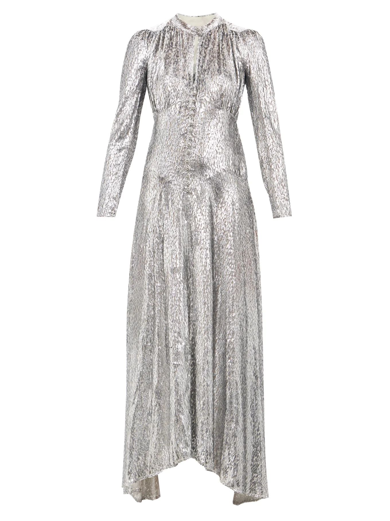 Paco RabanneMetallic fil coupé-velvet maxi dress | Matches (UK)