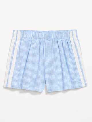 Eyelet-Trim Boxer Pajama Shorts | Old Navy (US)