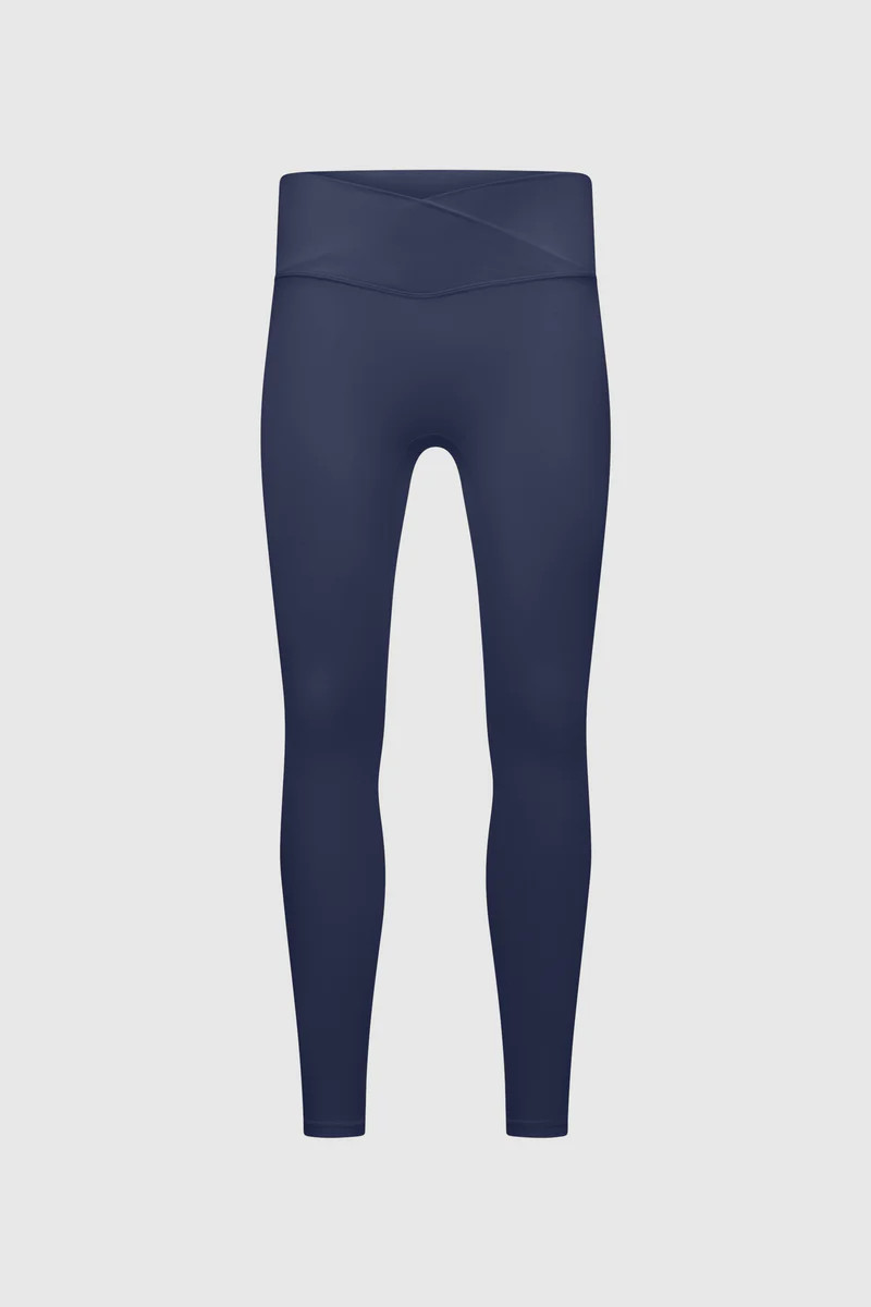 SCULPTING STRETCH CROSSOVER WAISTBAND LEGGINGS - DARK NAVY | The Couture Club