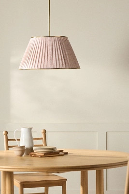 Lee Brass 24" Ruched Printed Semi-Flush Mount Pendant Light | Anthropologie (US)