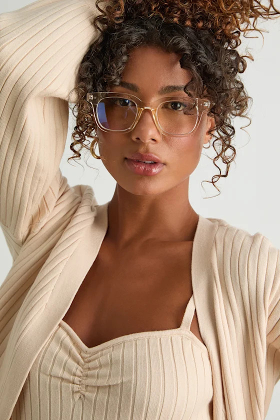 Hutton Light Beige Blue Light Glasses | Lulus