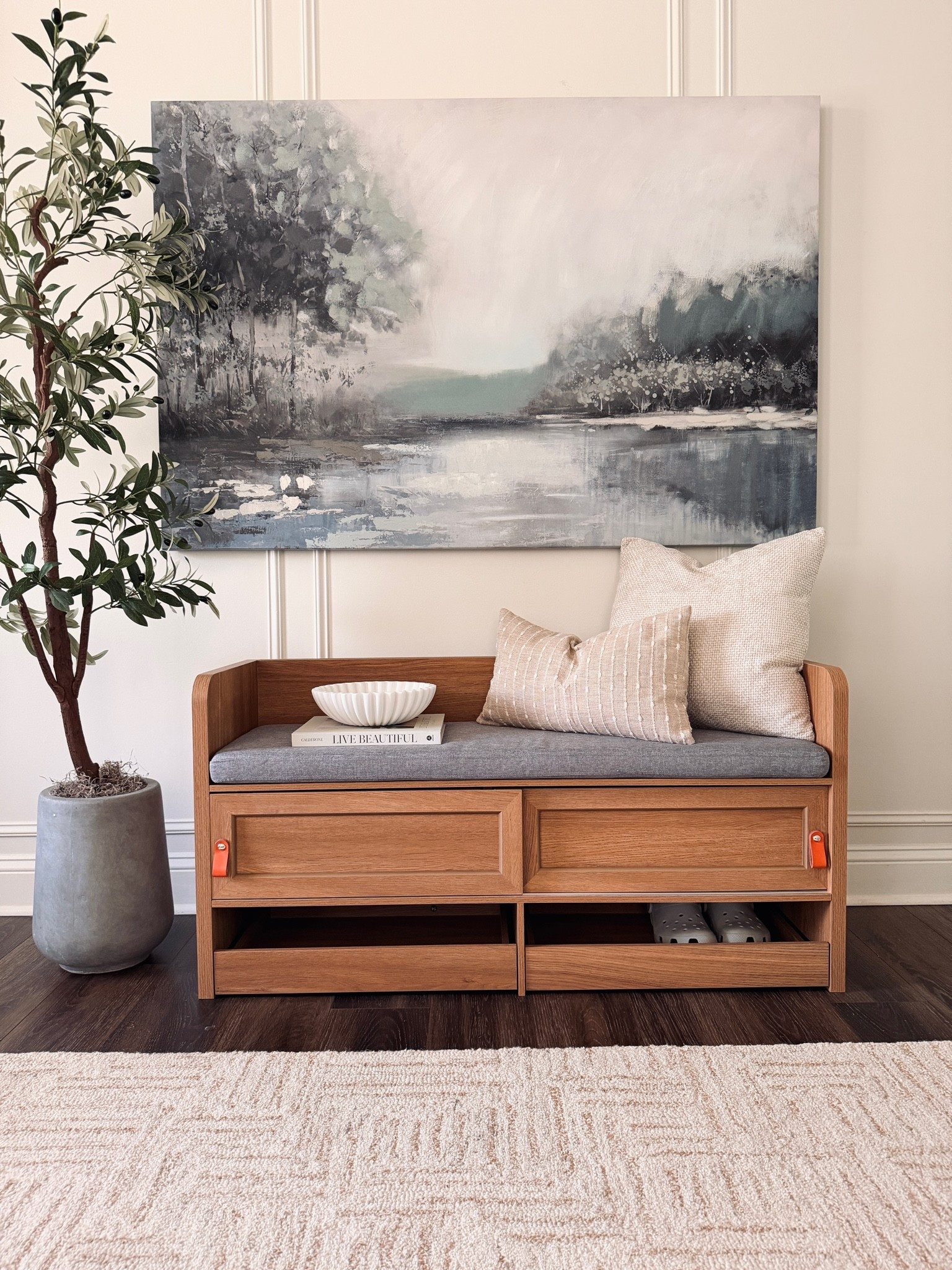 Small spaces shoe bench. #smallspaces #shoeorganizer

#LTKmomlife #LTKOver40 #LTKHome