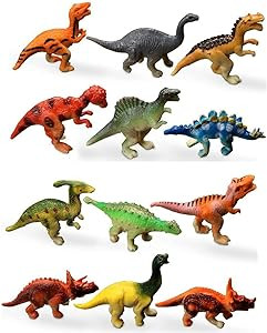 HAPTIME Plastic Assorted Mini Dinosaur Figures, Little Dinosaur Figurine, Small Dino Toy 1.5 inch... | Amazon (US)