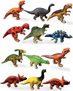 HAPTIME Plastic Assorted Mini Dinosaur Figures, Little Dinosaur Figurine, Small Dino Toy 1.5 inch... | Amazon (US)