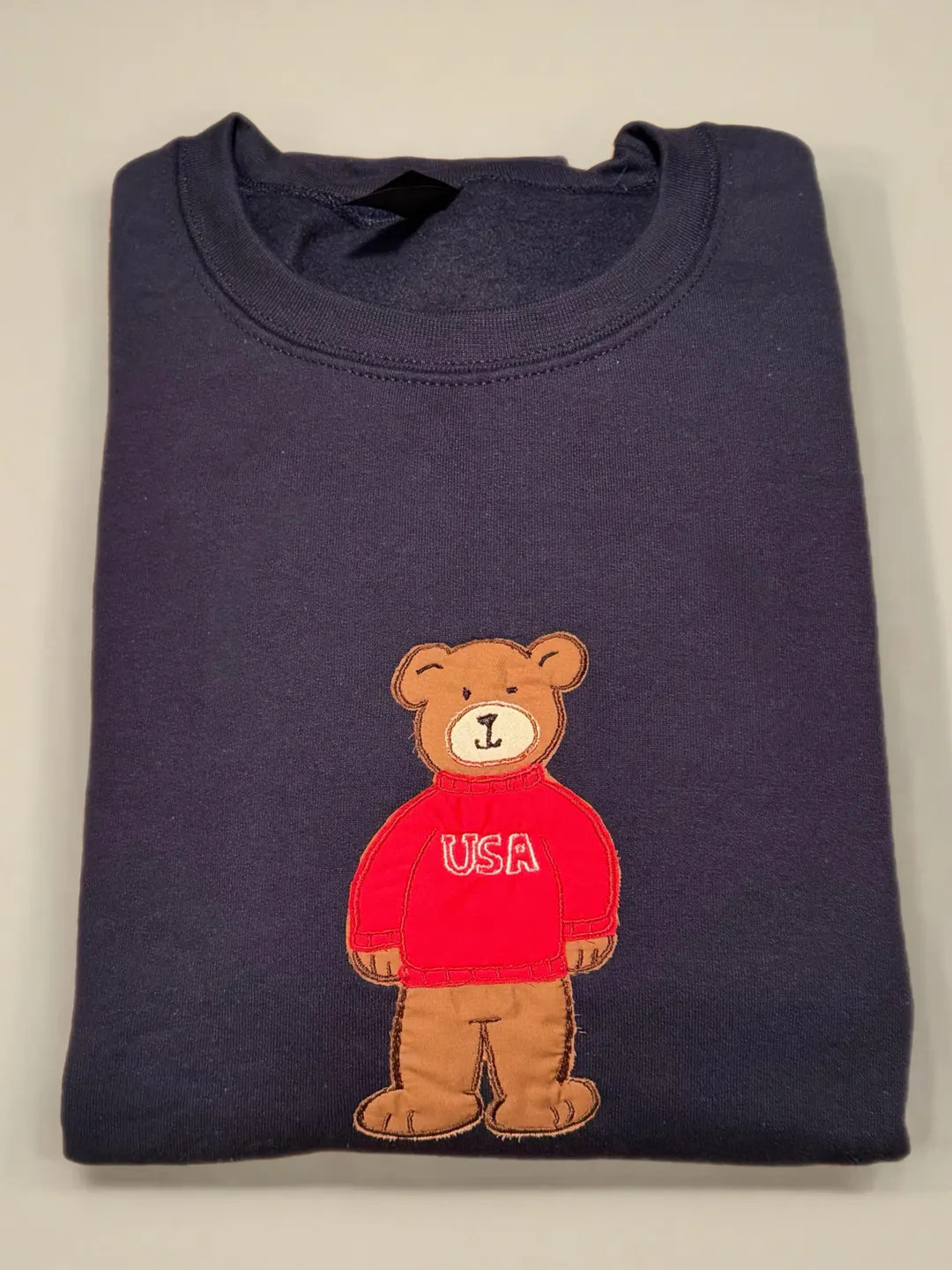 USA Teddy Bear Crewneck Sweatshirt | Vintage Patriotic Bear Sweatshirt | Cozy Fourth of July Swea... | Etsy (Global)