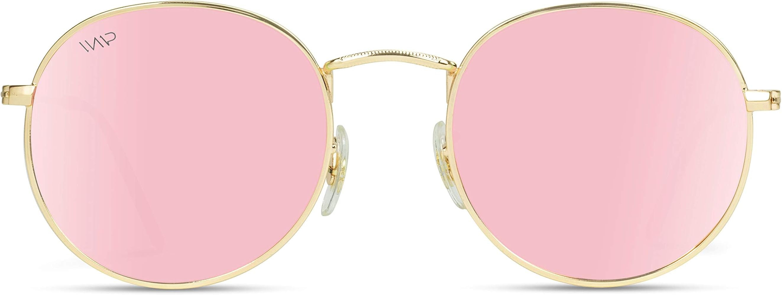 WearMe Pro - Reflective Lens Round Trendy Sunglasses | Amazon (US)