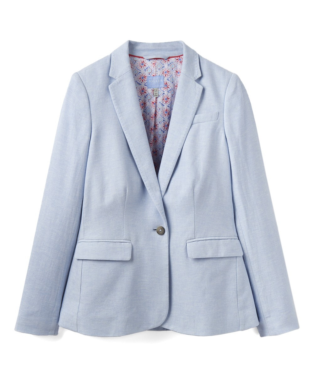 Joules Women's Blazers LTBLUE - Light Blue Kira Linen-Blend Blazer - Women | Zulily