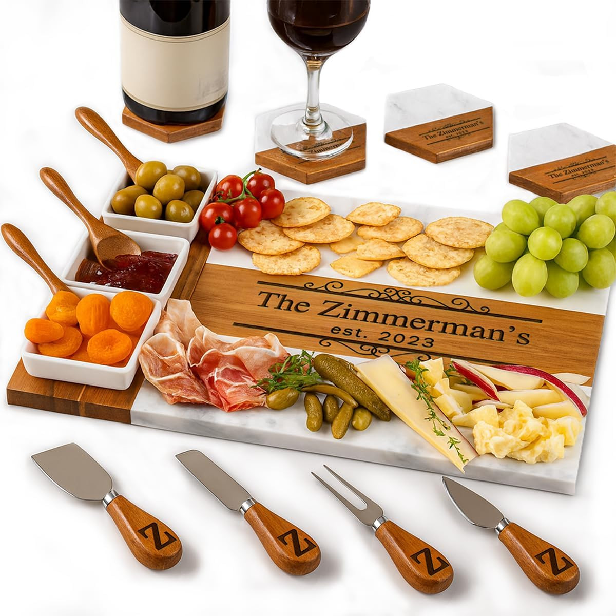 Personalized Charcuterie Board, Marble Cheese Boards for Bridal Shower Gifts, Perfect Housewarmin... | Amazon (US)