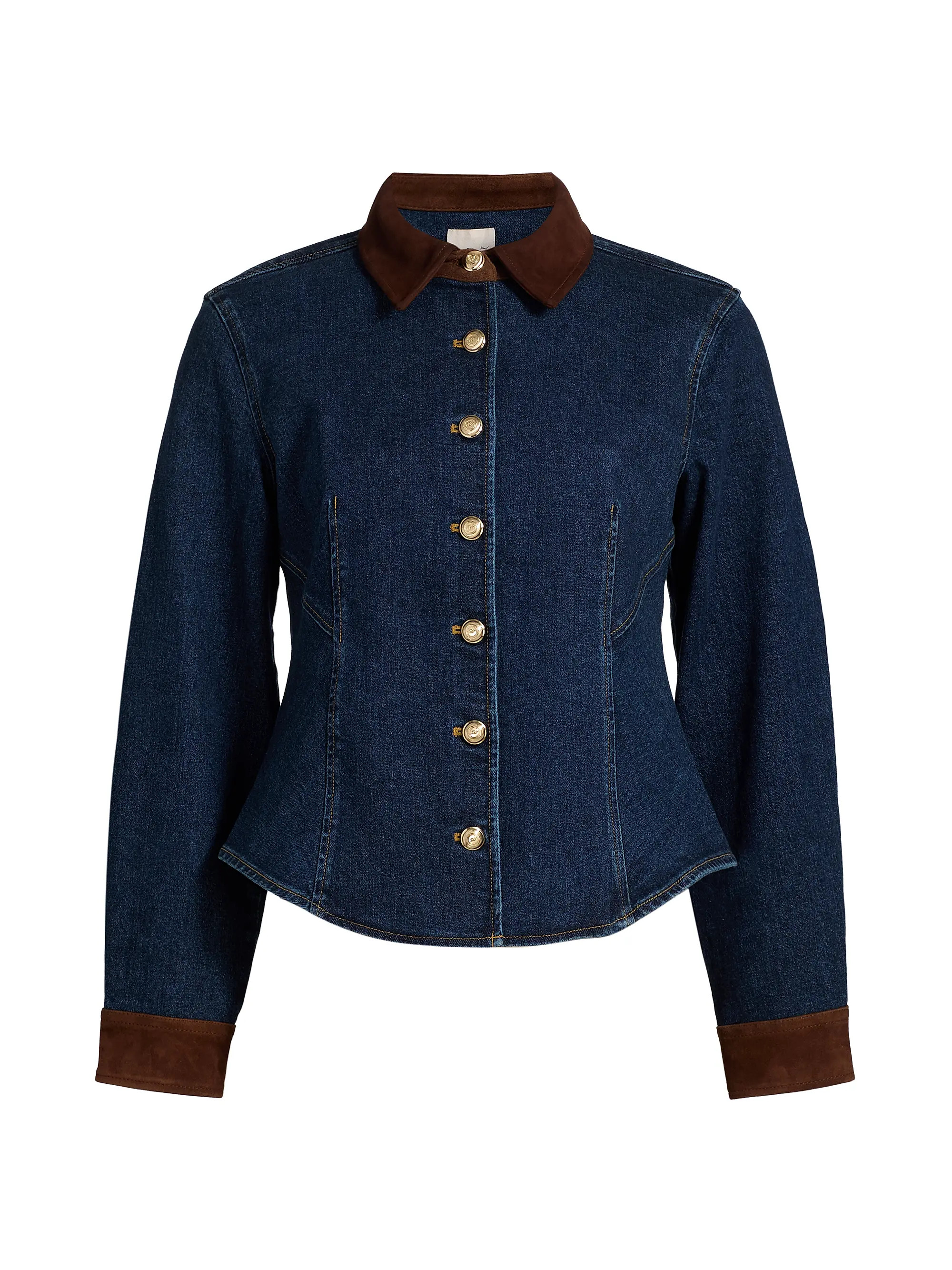 Cinq à Sept Autumn Stretch Denim Button-Front Top | Saks Fifth Avenue | Saks Fifth Avenue