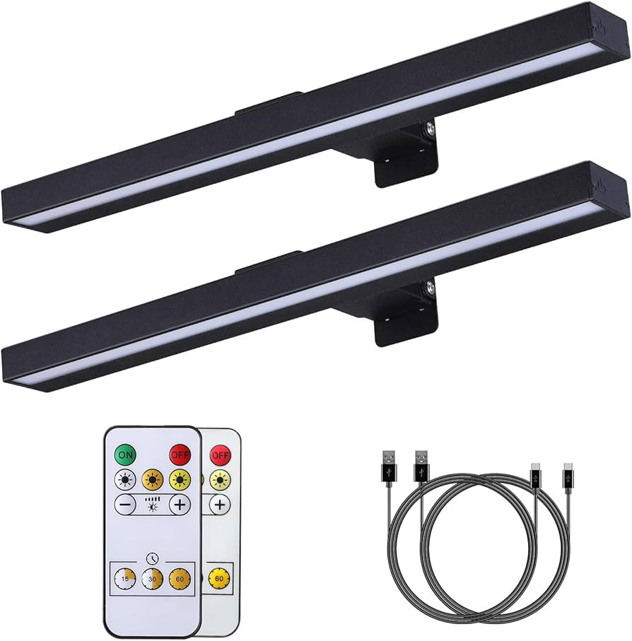 MIOBLUE LED Picture Lights with Remote, 16in Metal Battery Operated Picture Light,Rechargeable Di... | Amazon (US)