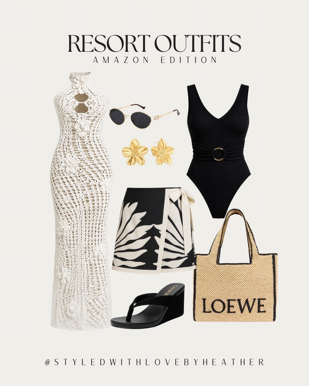 Classic black and cream never fails. This elevated beach-to-brunch outfit looks designer-inspired and instantly pulls the whole look together.

#LTKitalia #LTKeurope #LTKsummer