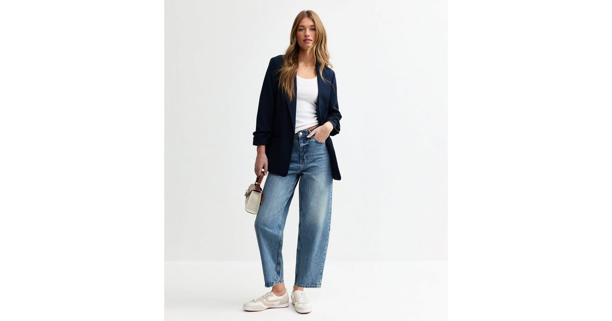 Blue Ankle Grazer Barrel Leg Jeans
						
						Add to Saved Items
						Remove from Saved Items | New Look (UK)