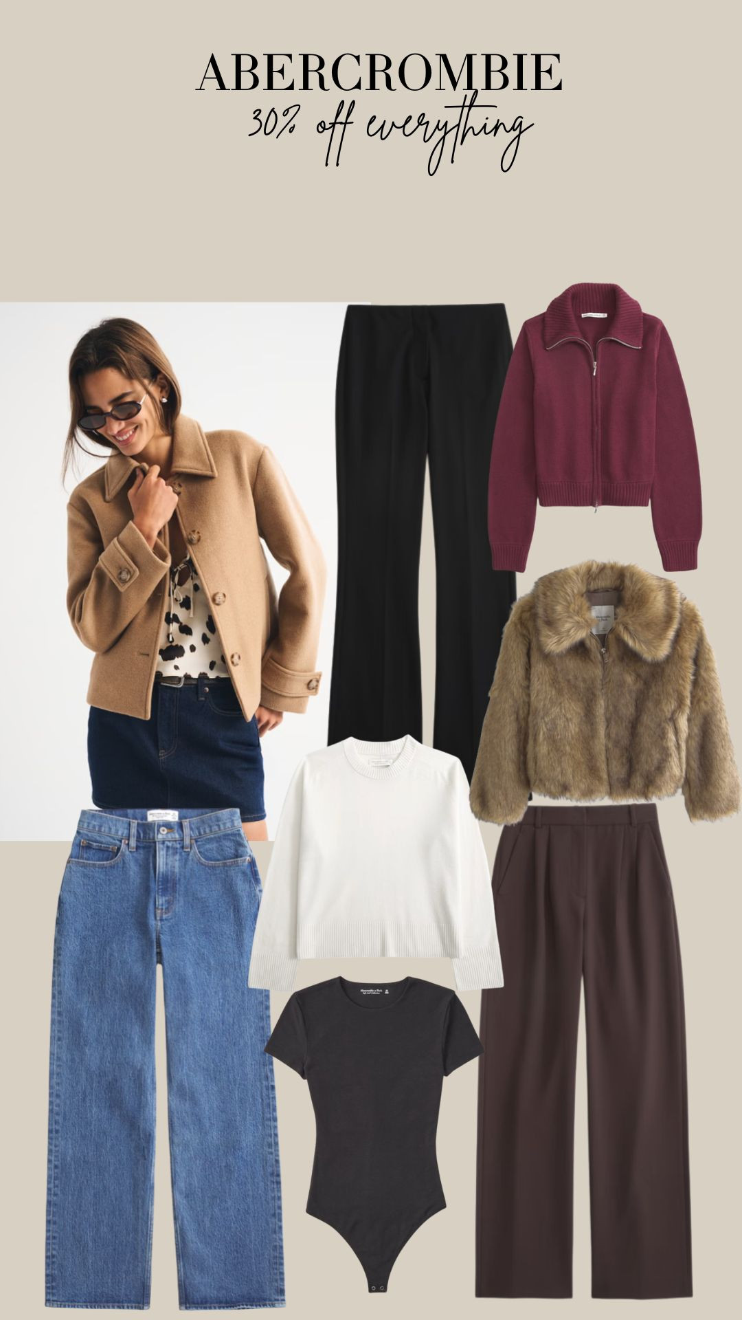 Abercrombie & Fitch Black Friday 30% off Everything! 🤎 

Winter Fashion, Winter Style, Winter Outfit, Wool Coat, Abercrombie Jeans, Faux Fur Coat, Sloane Tailored Trousers, Wool Jacket 

 #LTKCyberWeek #LTKuk #LTKwinter