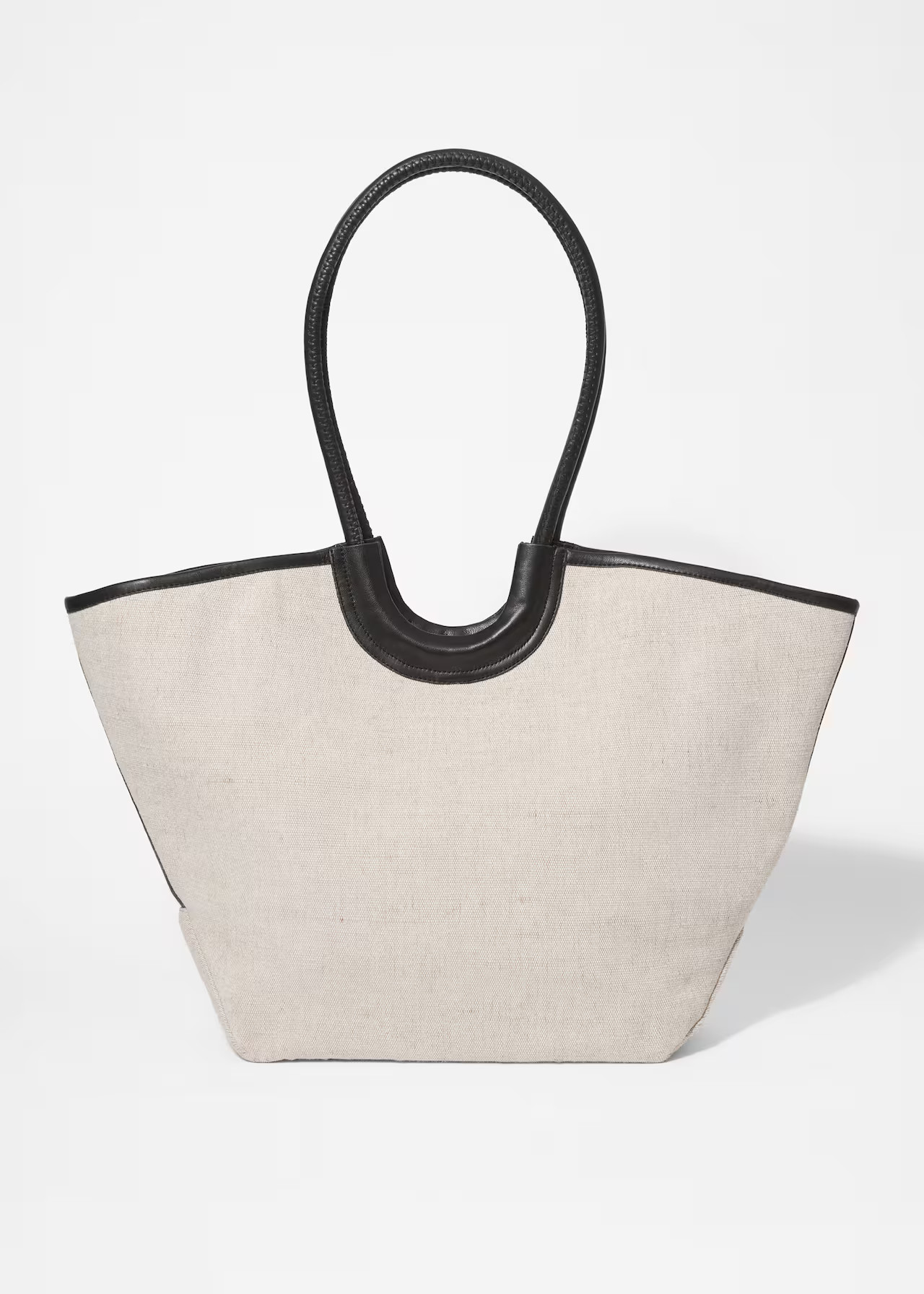 Leather-Detailed Straw Tote Bag - Cream - & Other Stories GB | & Other Stories UK