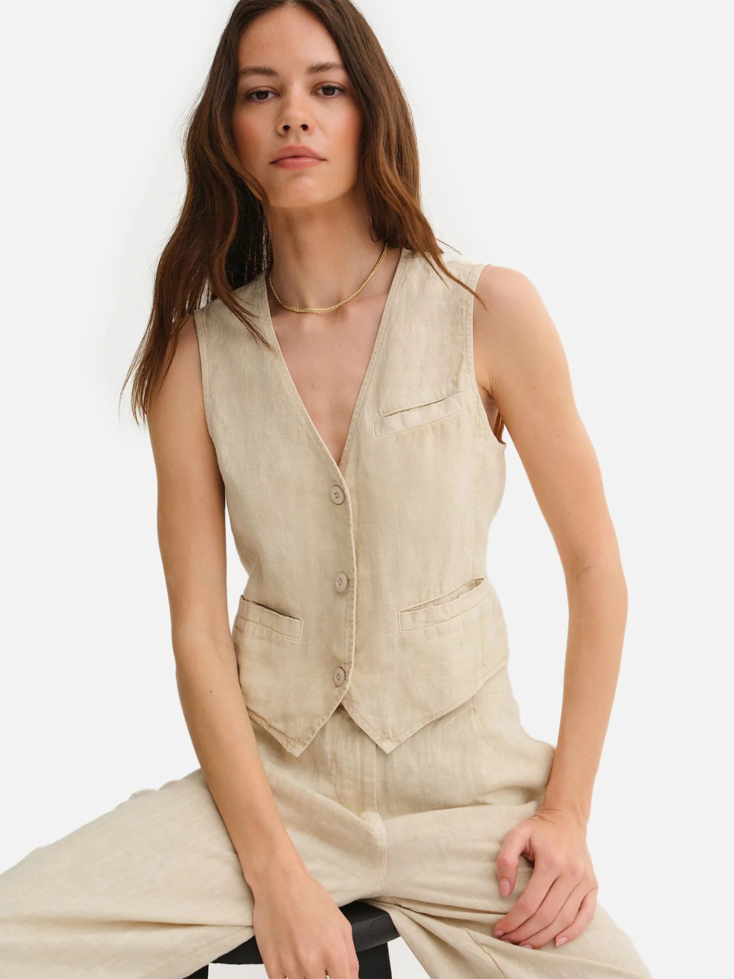 Organic Linen Vest | MATE The Label