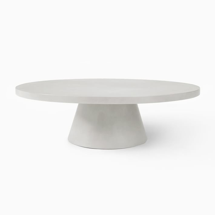 Concrete Pedestal Outdoor Round Coffee Table (32"–44") | West Elm (US)