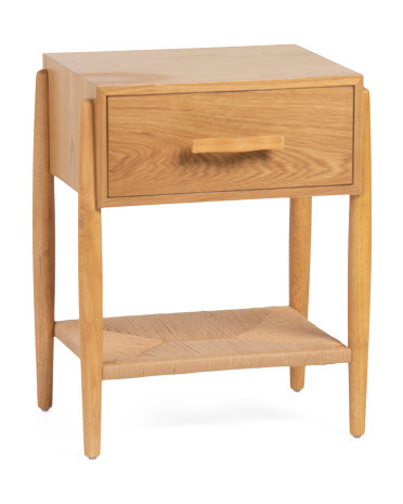 19x14x24 Hendrix 1 Drawer Woven Shelf Side Table | TJ Maxx