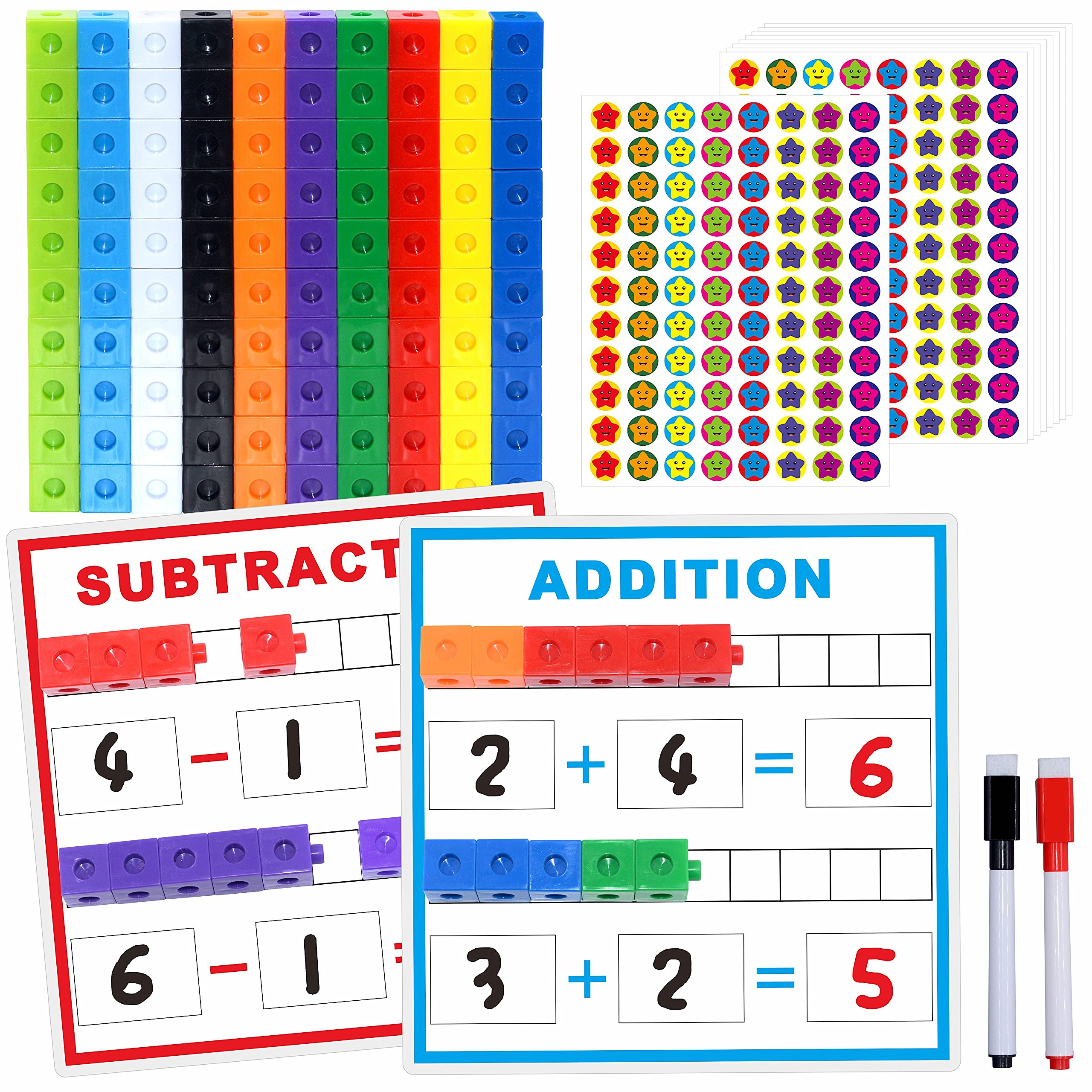 SpriteGru Math Linking Cubes, Math Cubes Manipulatives with Activity Cards Linking Cube Math Coun... | Amazon (US)