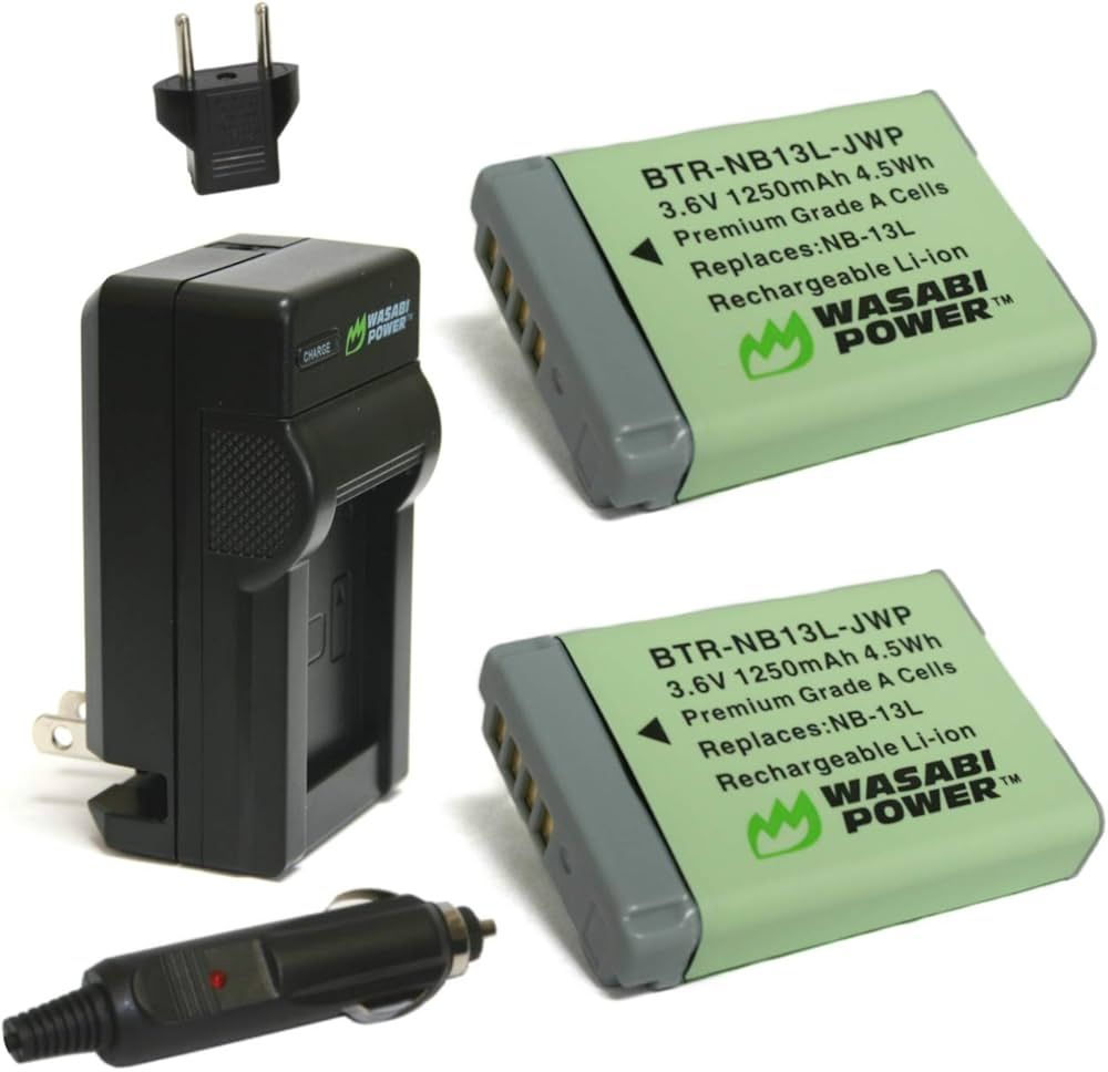 Wasabi Power NB-13L Battery (2-Pack) and Charger for Canon PowerShot G1 X Mark III, G5 X, G5 X Ma... | Amazon (US)