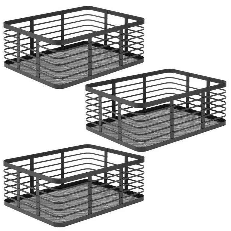 mDesign Modern Decor Metal Wire Food Organizer Storage Bin Baskets for Kitchen Cabinets, Pantry, ... | Walmart (US)
