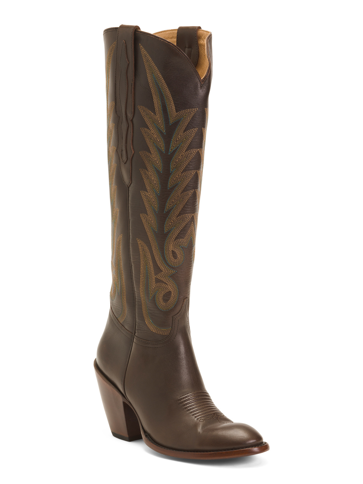Made In Mexico Leather Jasmine Heeled Western Boots | TJ Maxx