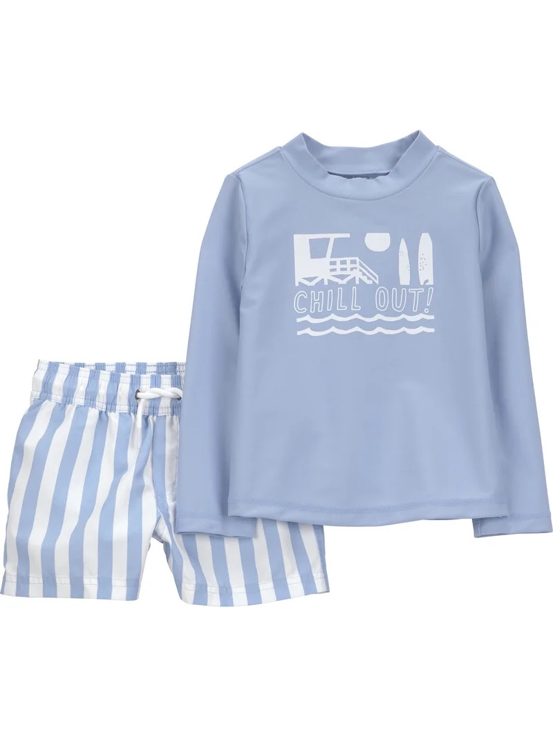Carter's Child of Mine Toddler Boy Rash Guard Swimsuit Set, 2-Piece, Sizes 12M-5T | Walmart (US)