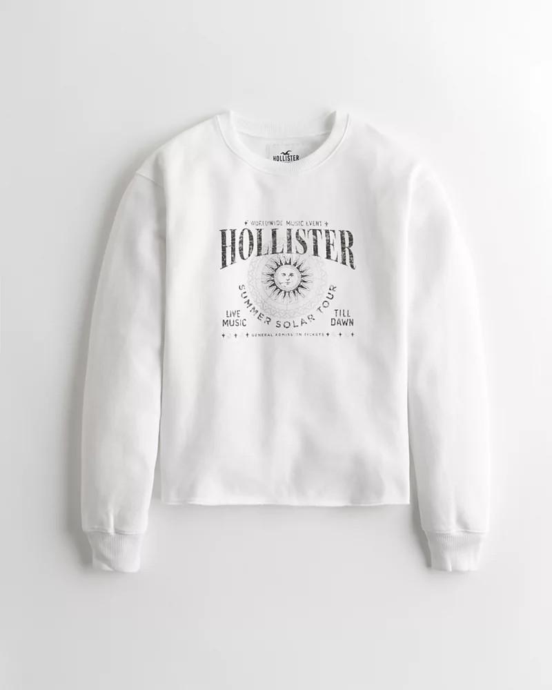 Embroidered Boyfriend Crewneck Sweatshirt | Hollister (US)