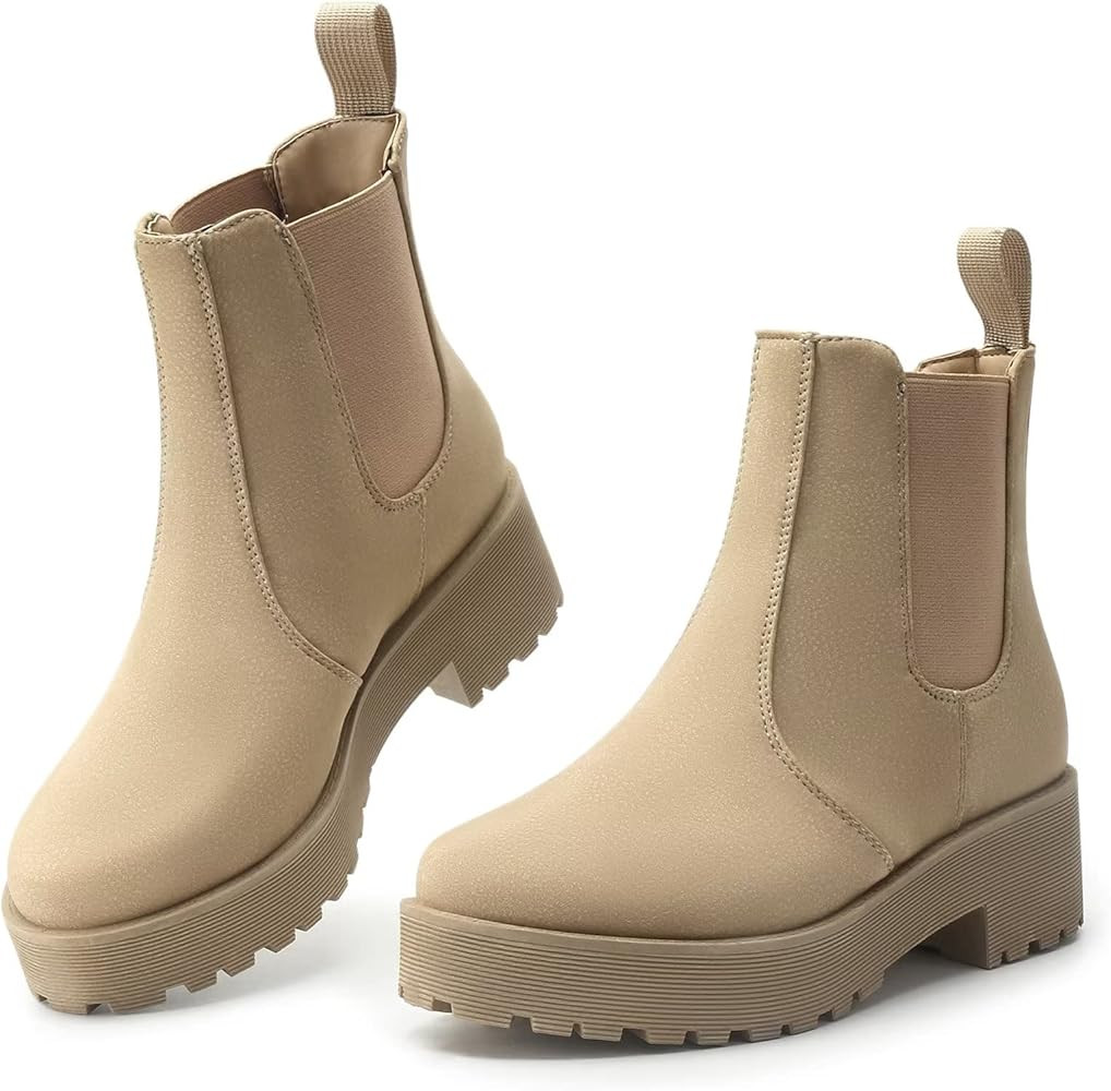 MUSSHOE Ankle Boots For Women Comfortable Women's Ankle Boots & Booties with Elastic | Amazon (US)