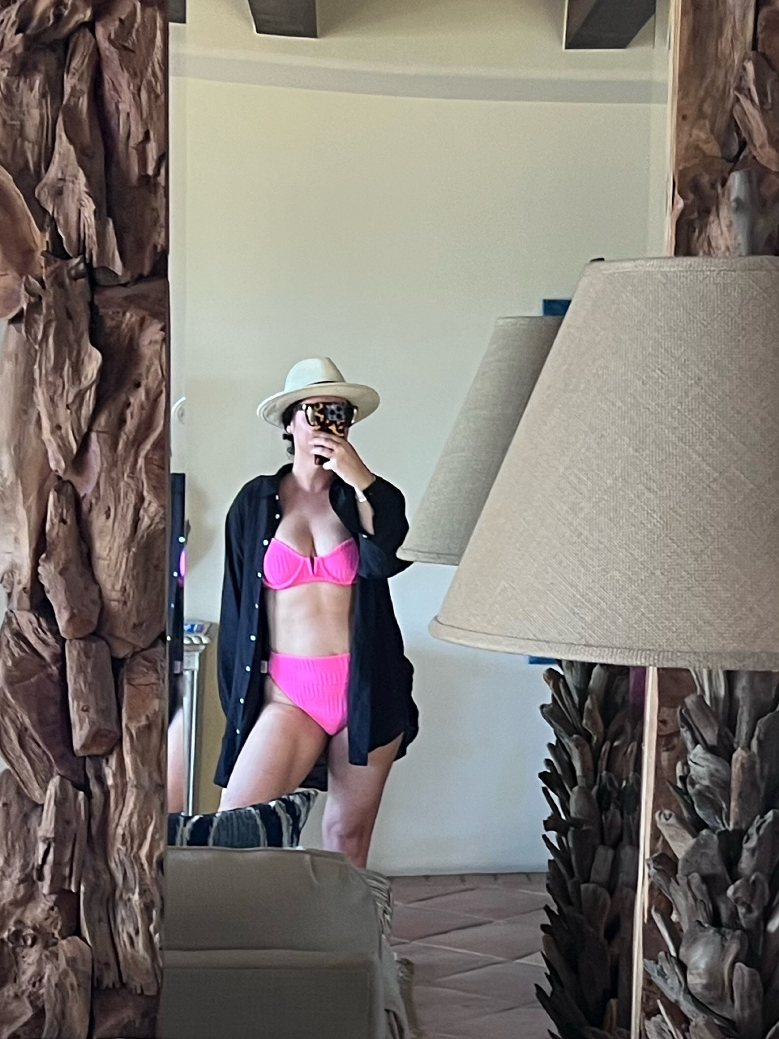 Hot pink! 
In a Large in the top and bottom. Top tie straps are functional and the bottom is very cheeky! 

In a 10 in the cover up 



#LTKSale #LTKtravel #LTKswim