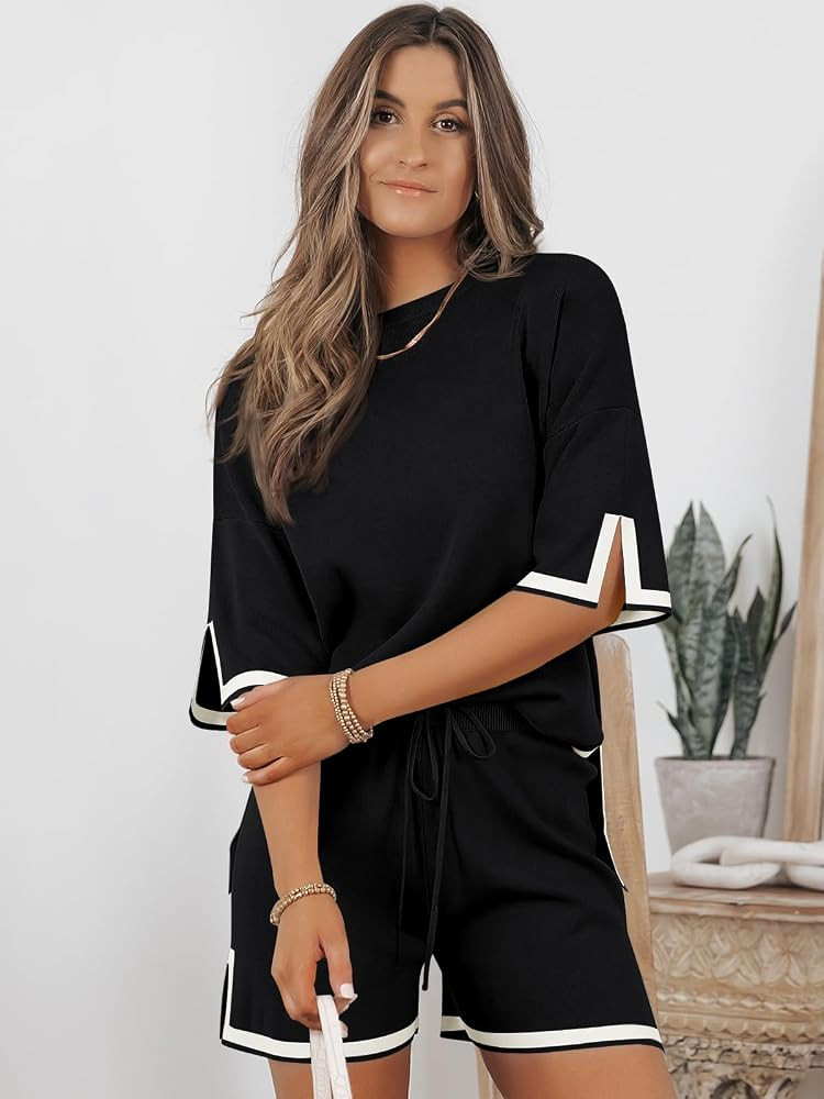 LILLUSORY 2 Piece Sets for Women Summer 2026 Two Piece Matching Lounge Sets Short Casual Outfits ... | Amazon (US)
