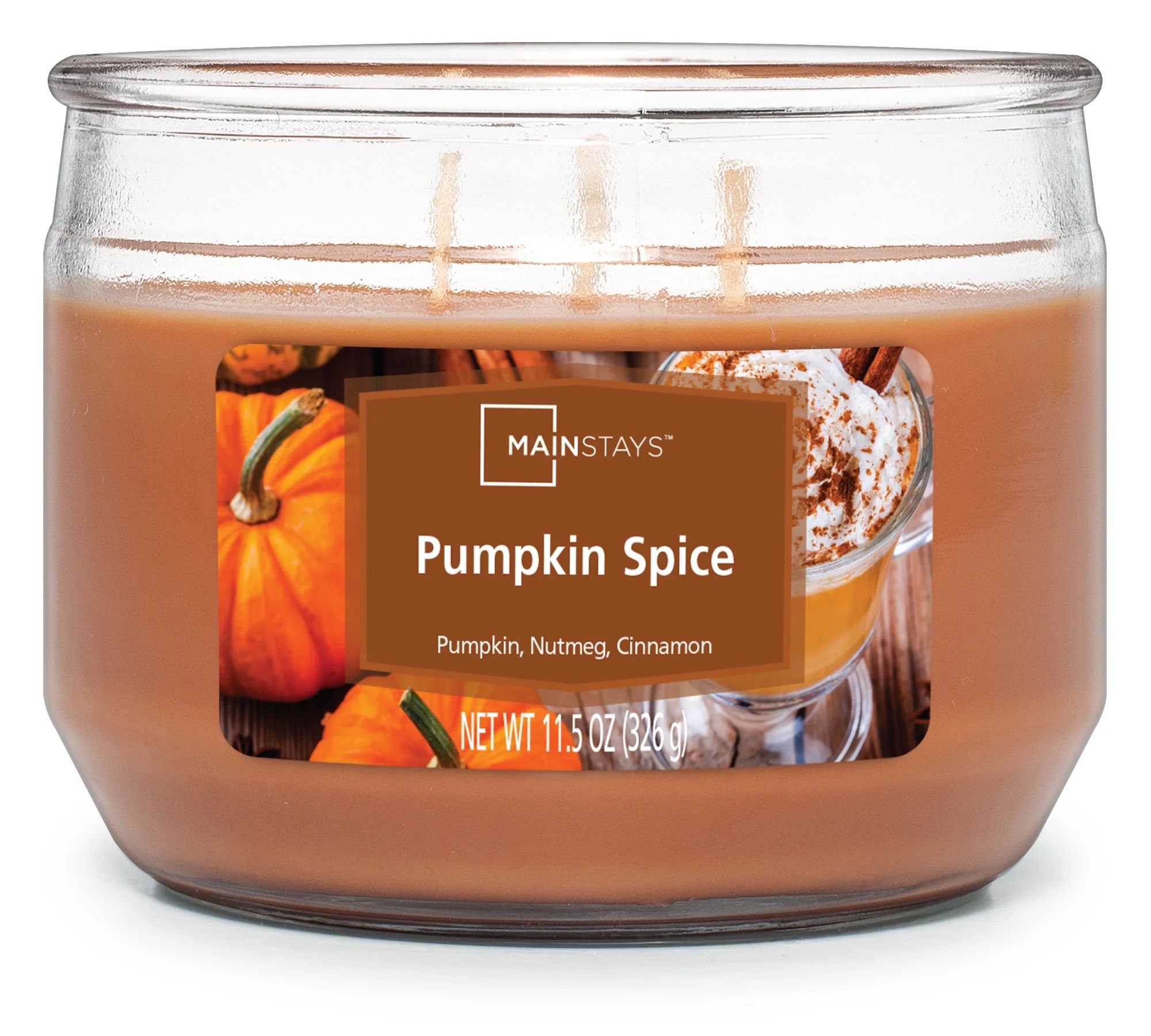 Mainstays Pumpkin Spice Scented 3 Wick Candle, 11.5 oz. | Walmart (US)