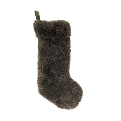 Saro Lifestyle Cozy Delight Lamb Fur Stocking, 8"x20", Green | Target
