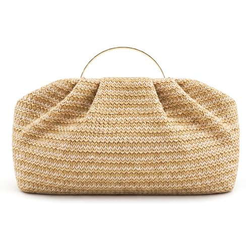 Straw Clutch Purses for Women Summer Beach Bag Woven Crossbody Bag Handbag Vacation Wicker Purse | Amazon (US)